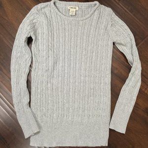 Silver Sparkle light grey cable sweater